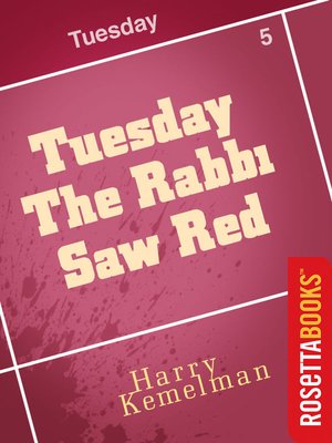 cover image of Tuesday the Rabbi Saw Red